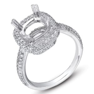 White Halo Gold Engagement Ring