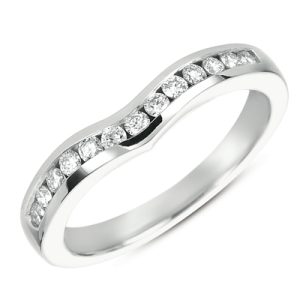 White Gold Matching Band Curved