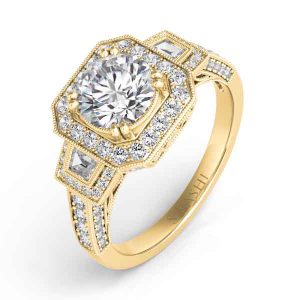 Yellow Gold Halo Engagement Ring