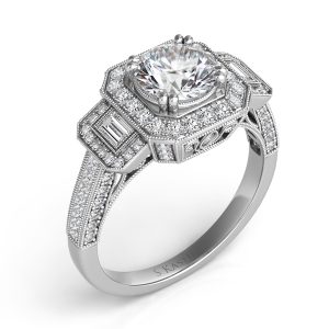 Platinum Halo Engagement Ring