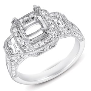 White Gold Halo Engagement Ring