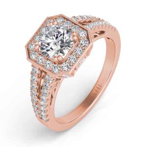 Rose Gold Halo Engagement Ring