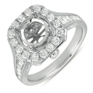 White Gold Pave Engagement Ring