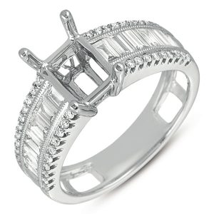 White Gold Pave Engagement Ring