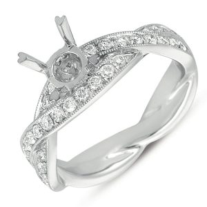 White Gold Pave Engagement Ring