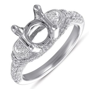 White Gold Pave Engagement Ring