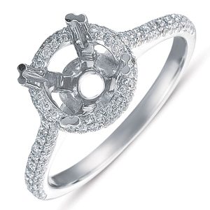 White Gold Pave Engagement Ring