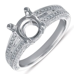 White Gold Pave Engagement Ring