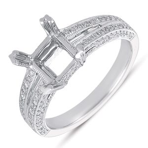White Gold Pave Engagement Ring