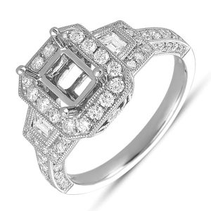 White Gold Pave Engagement Ring
