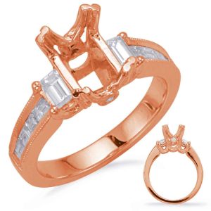 Rose Gold Pave Engagement Ring