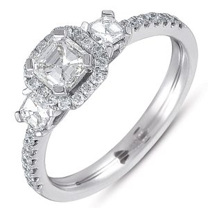 White Gold Three Stone Ring