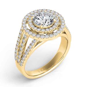Yellow Gold Pave Engagement Ring