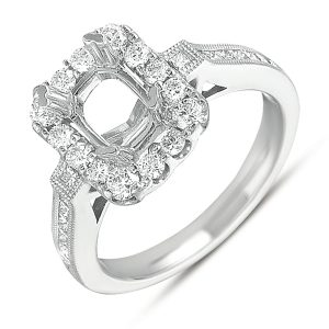 White Gold Pave Engagement Ring