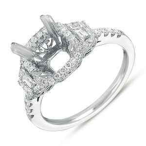 White Gold Pave Engagement Ring