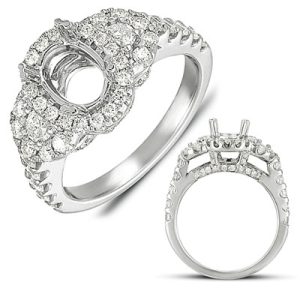 White Gold Pave Engagement Ring