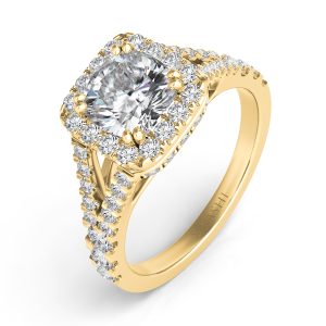 Yellow Gold Pave Engagement Ring