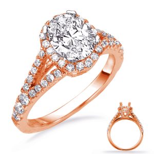 Rose Gold Pave Engagement Ring