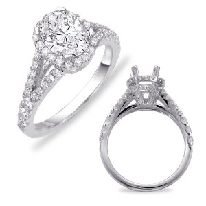 White Gold Pave Engagement Ring