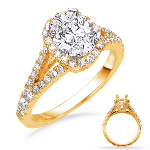 Yellow Gold Pave Engagement Ring