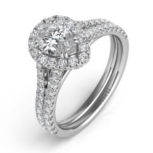 White Gold Pave Engagement Ring