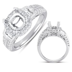 White Gold Pave Engagement Ring