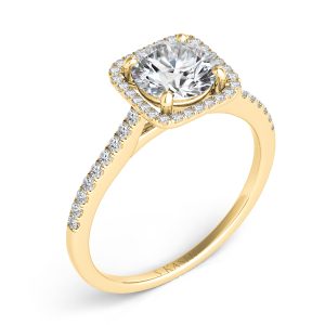Yellow Gold Halo Engagement Ring Yellow Gold Halo Engagement Ring