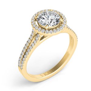 Yellow Gold Halo Engagement Ring Yellow Gold Halo Engagement Ring