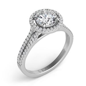 White Gold Halo Engagement Ring White Gold Halo Engagement Ring