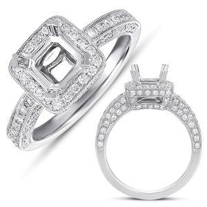 White Gold Pave Engagement Ring White Gold Pave Engagement Ring
