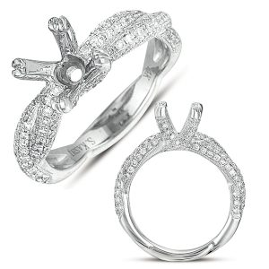 White Gold Pave Engagement Ring White Gold Pave Engagement Ring