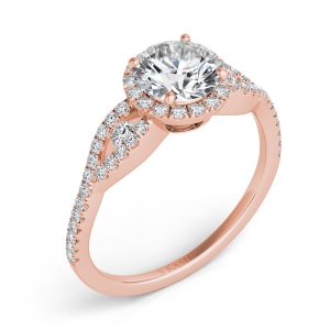 Rose Gold Halo Engagement Ring Rose Gold Halo Engagement Ring