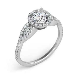 Palladium Halo Engagement Ring