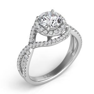 White Gold Halo Engagement Ring White Gold Halo Engagement Ring