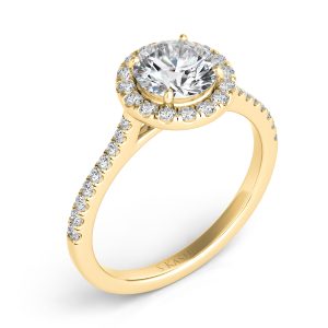 Yellow Gold Halo Engagement Ring Yellow Gold Halo Engagement Ring
