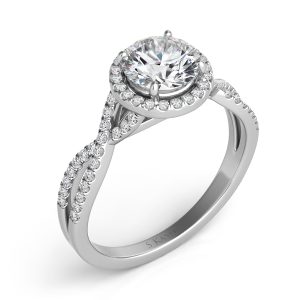 Palladium Halo Engagement Ring