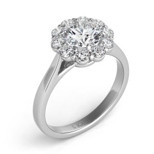 White Gold Halo Engagement Ring White Gold Halo Engagement Ring