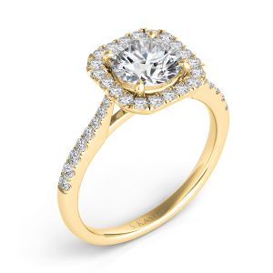 Yellow Gold Halo Engagement Ring Yellow Gold Halo Engagement Ring