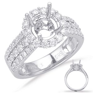White Gold Halo Engagement Ring White Gold Halo Engagement Ring