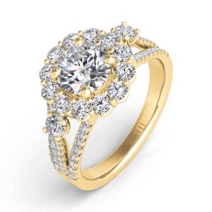 Yellow Gold Halo Engagement Ring Yellow Gold Halo Engagement Ring