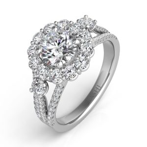 White Gold Halo Engagement Ring White Gold Halo Engagement Ring