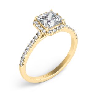 Yellow Gold Halo Engagement Ring Yellow Gold Halo Engagement Ring