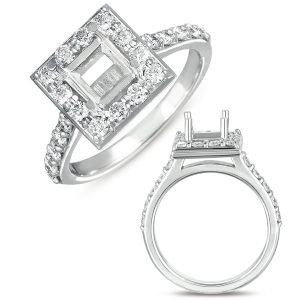 White Gold Halo Ring 5.5mm Center