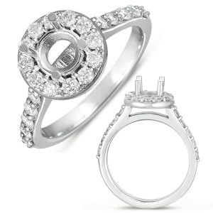 White Gold Halo Engagement Ring White Gold Halo Engagement Ring