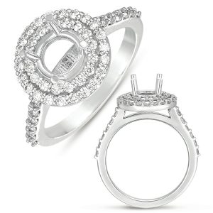 White Gold Halo Engagement Ring White Gold Halo Engagement Ring
