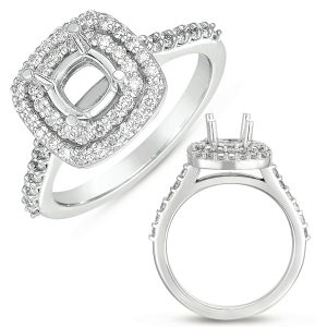 White Gold Halo Engagement Ring White Gold Halo Engagement Ring