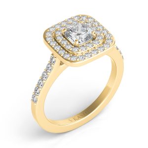 Yellow Gold Halo Engagement Ring Yellow Gold Halo Engagement Ring