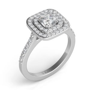 White Gold Halo Engagement Ring White Gold Halo Engagement Ring