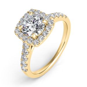 Yellow Gold Halo Engagement Ring Yellow Gold Halo Engagement Ring