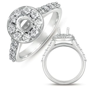 White Gold Halo Ring 1.5ct Round Head